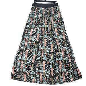 Catch My I Woman's Maxi Skirt Medium Black Southwest Print Navajo Elastic Waist‎